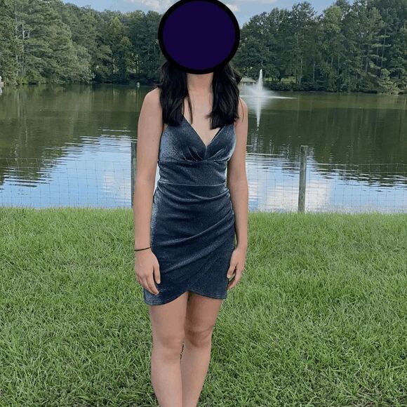 Blondie Nites Black Silver Sparkly Mini Dress, Size 15/L - Picture 7 of 7